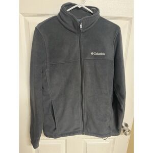 Columbia Full Zip Fleece Jacket Womens Small Gray Outdoor Lightweight